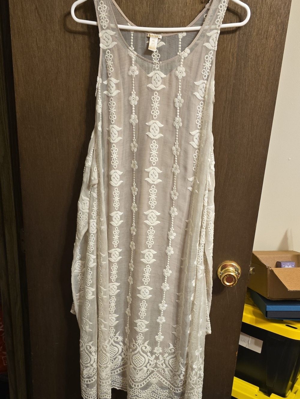 Sundance cream Embroidered Maxi Dress
